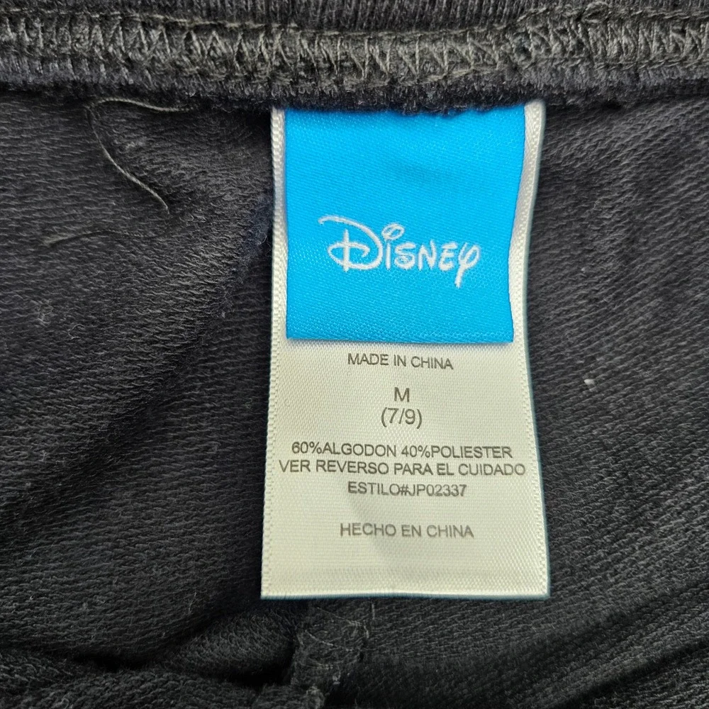 Disney Mickey Mouse Black Jogger Sweatpants Gold Graphic Logo Size M‎